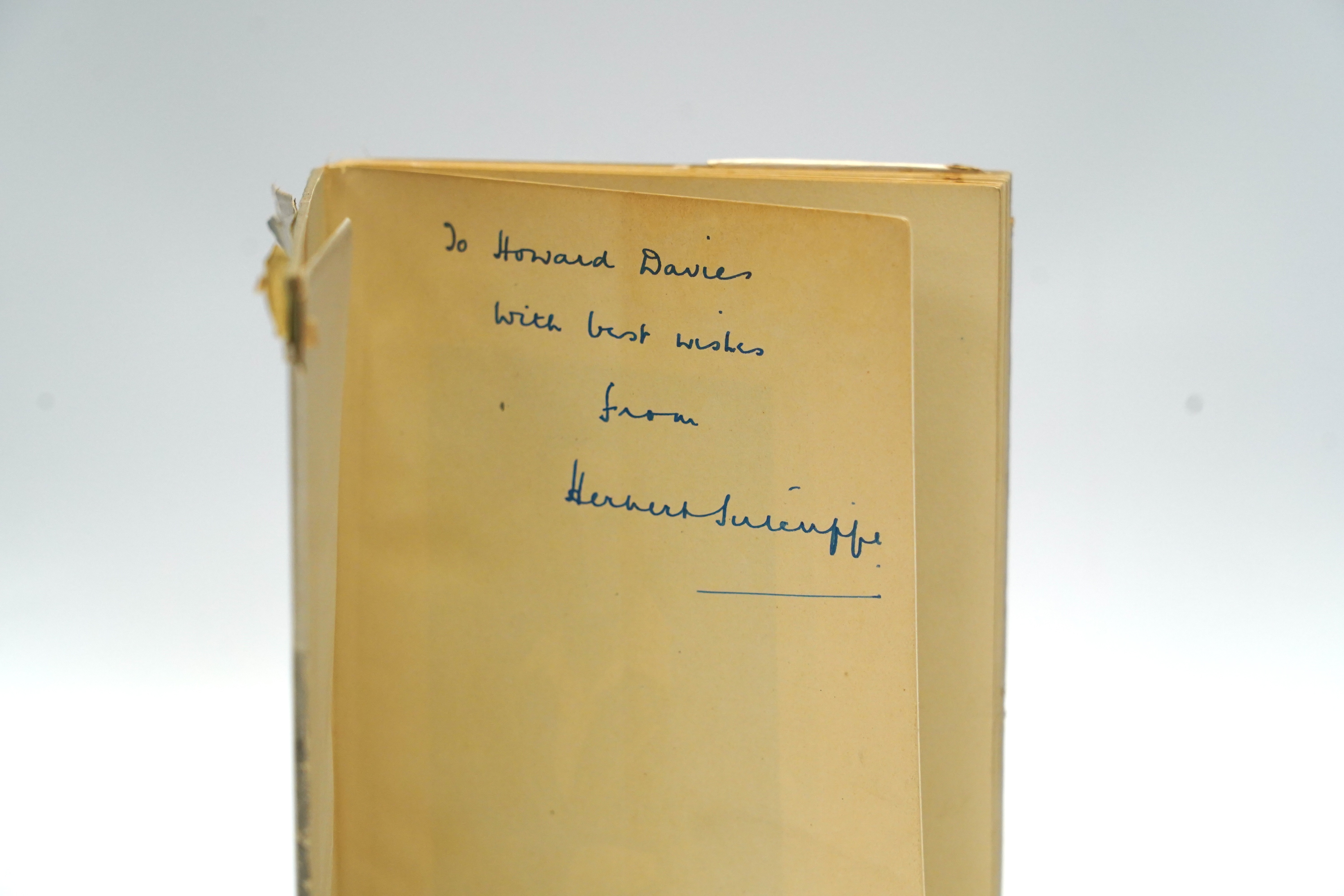 Cricket related interest; a signed copy of Herbert Sutcliffe; ‘How To Become A First Class Batsman’, hardback pub. Herbert Sutcliffe Ltd. with personal dedication to Howard Davies
